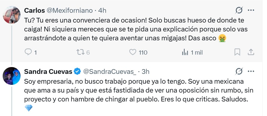Sandra Cuevas responde
