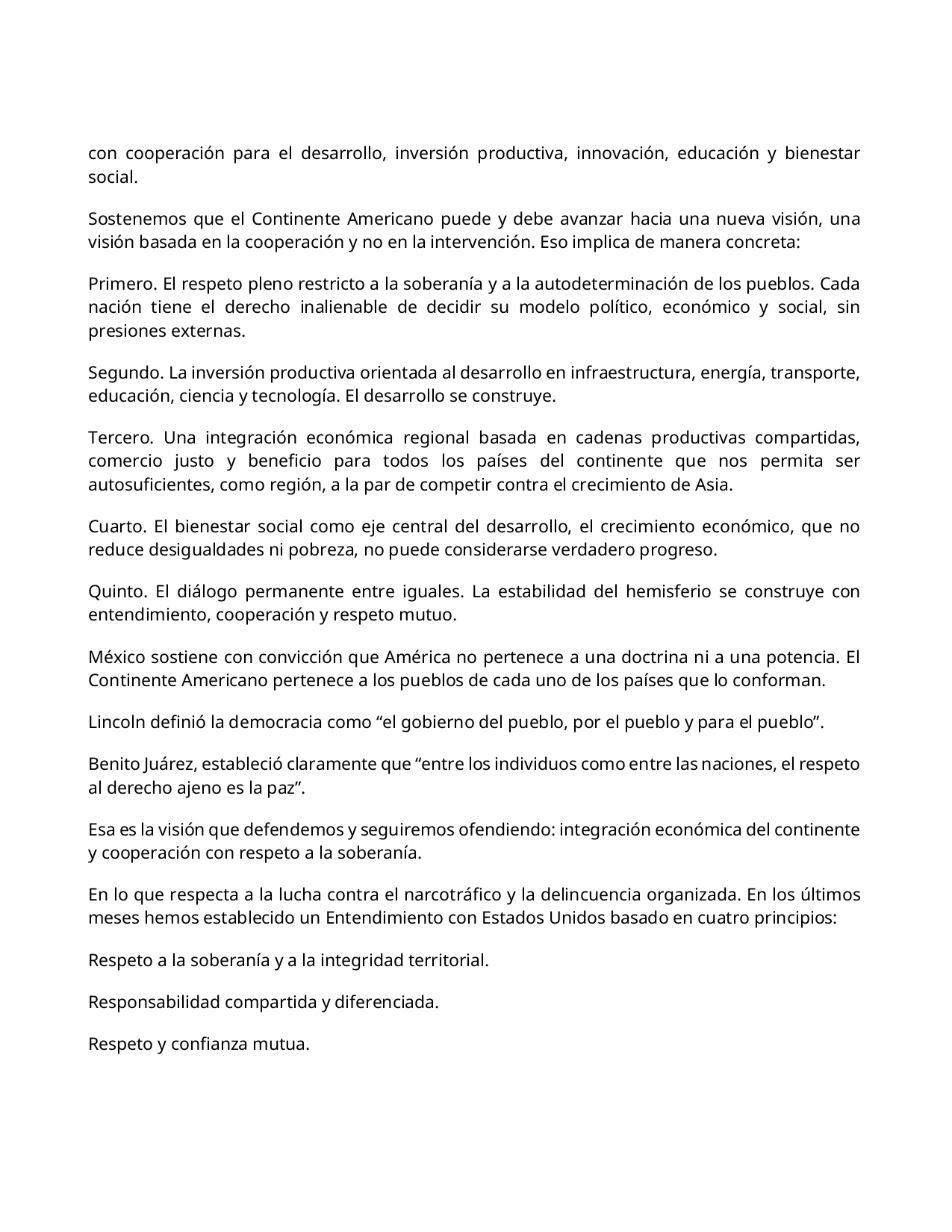 Sheinbaum fija postura 