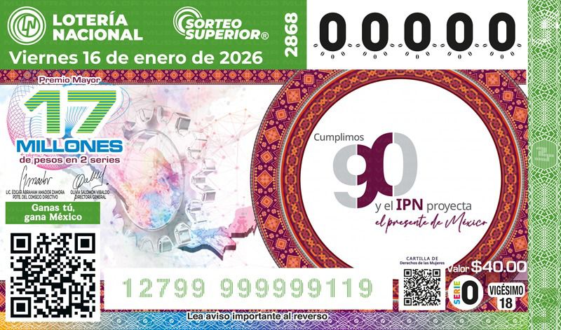 Sorteo superior de Lotería Nacional fue para honrar legado del IPN