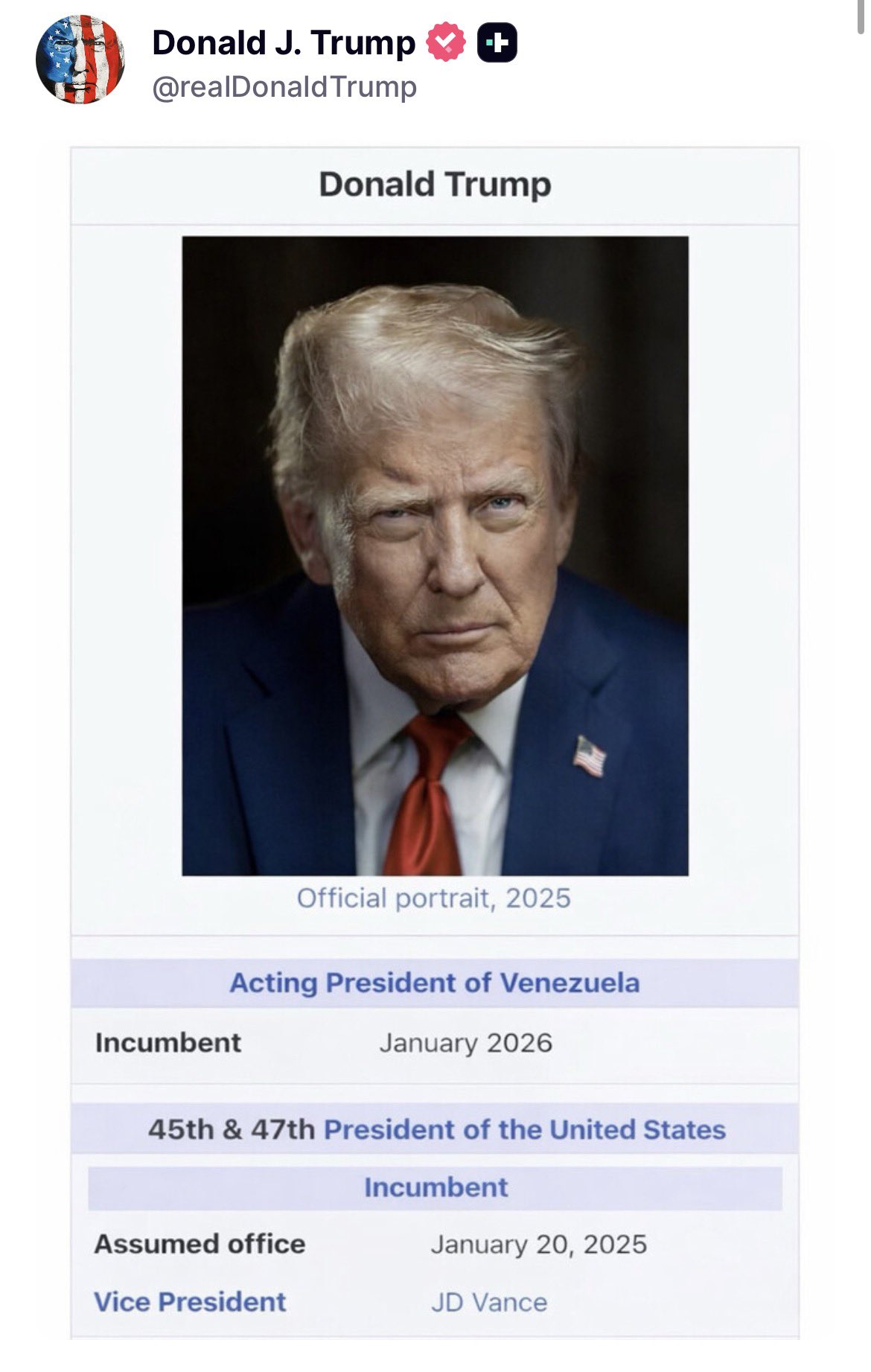Trump imagen alterada en Wikipedia 