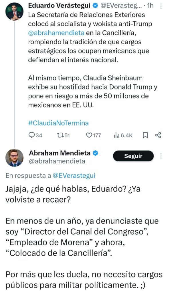 Verástegui acusa a Abraham Mendieta