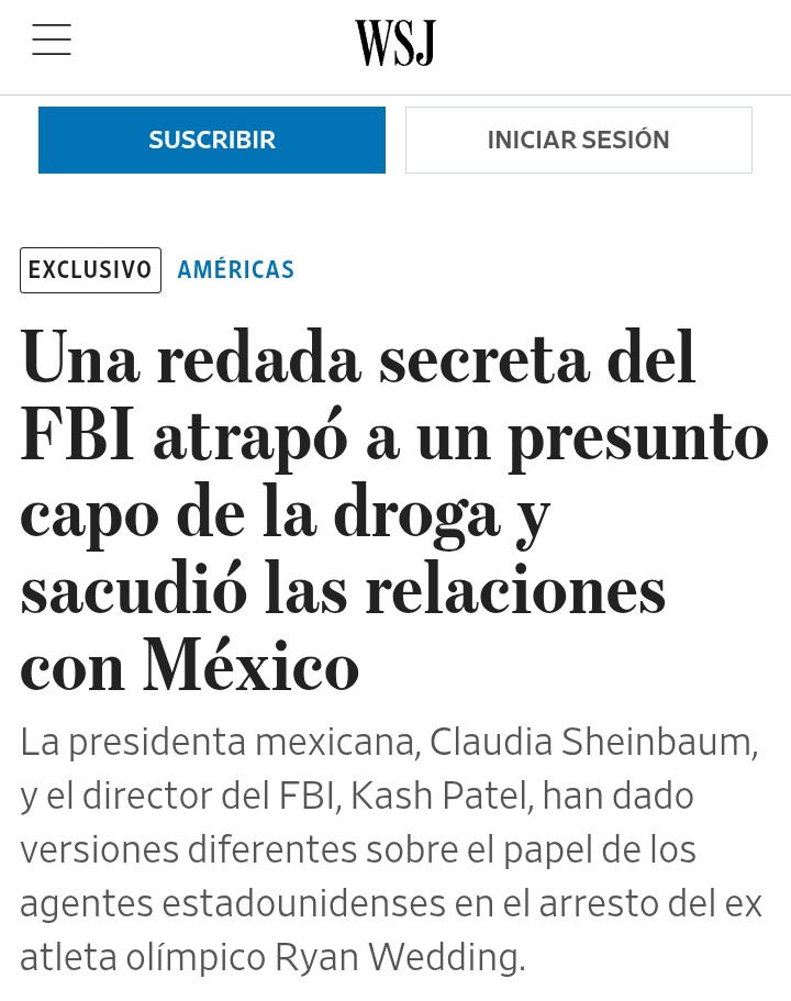 WSJ contradice a Sheinbaum