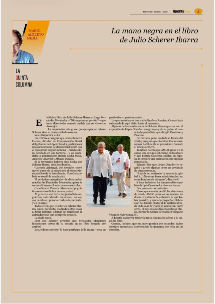 columna libro Julio Scherer