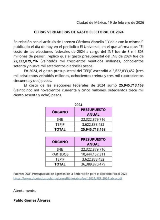 comunciado Pablo Gómez