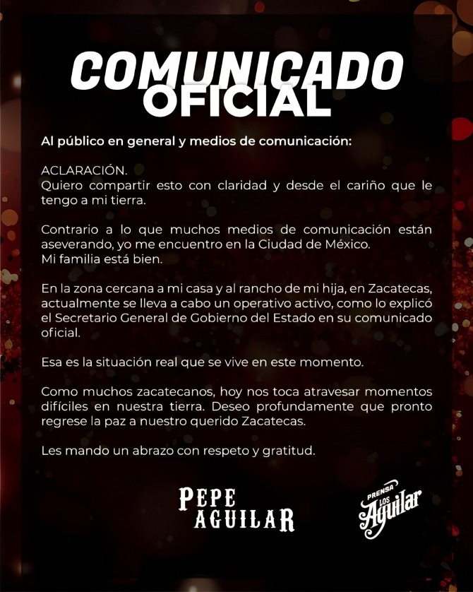 Comunicado Pepe Aguilar