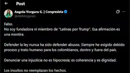Congresista niega apoyo a Trump