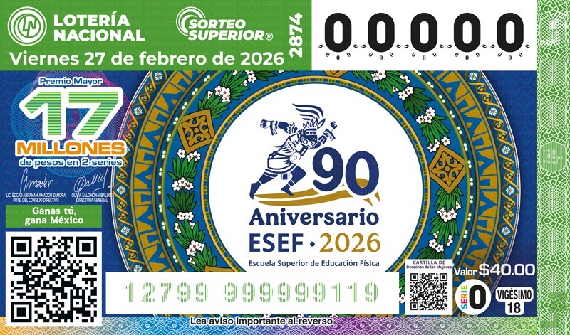 Lotería Nacional presenta billete de Educación F´siica