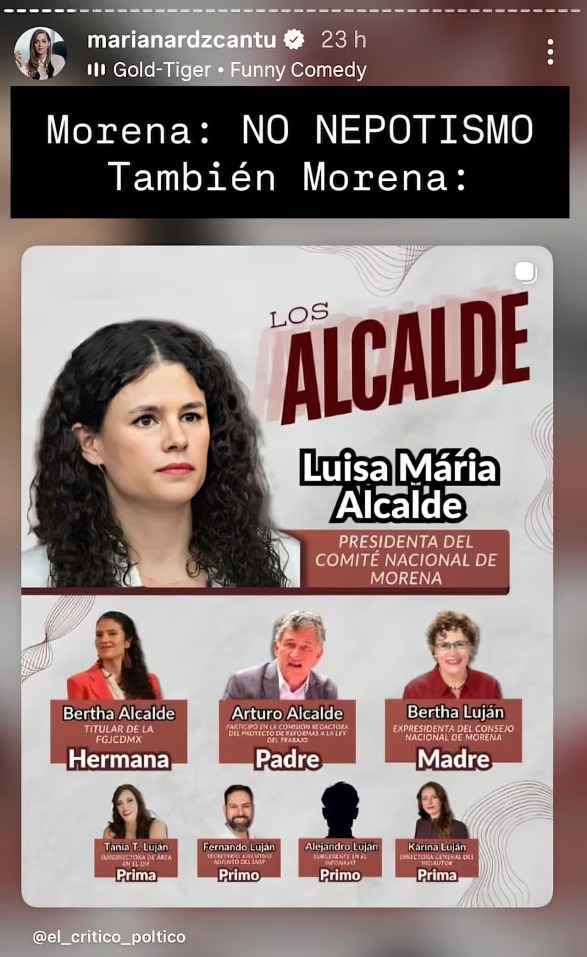 Mariana Rodríguez acusa a Luisa Alcalde de nepotismo