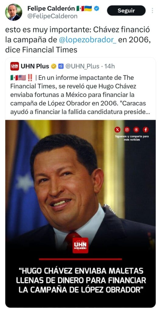 Noroña reacciona a tuit de Calderón