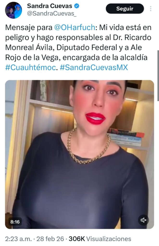 Sandra Cuevas envía mensaje