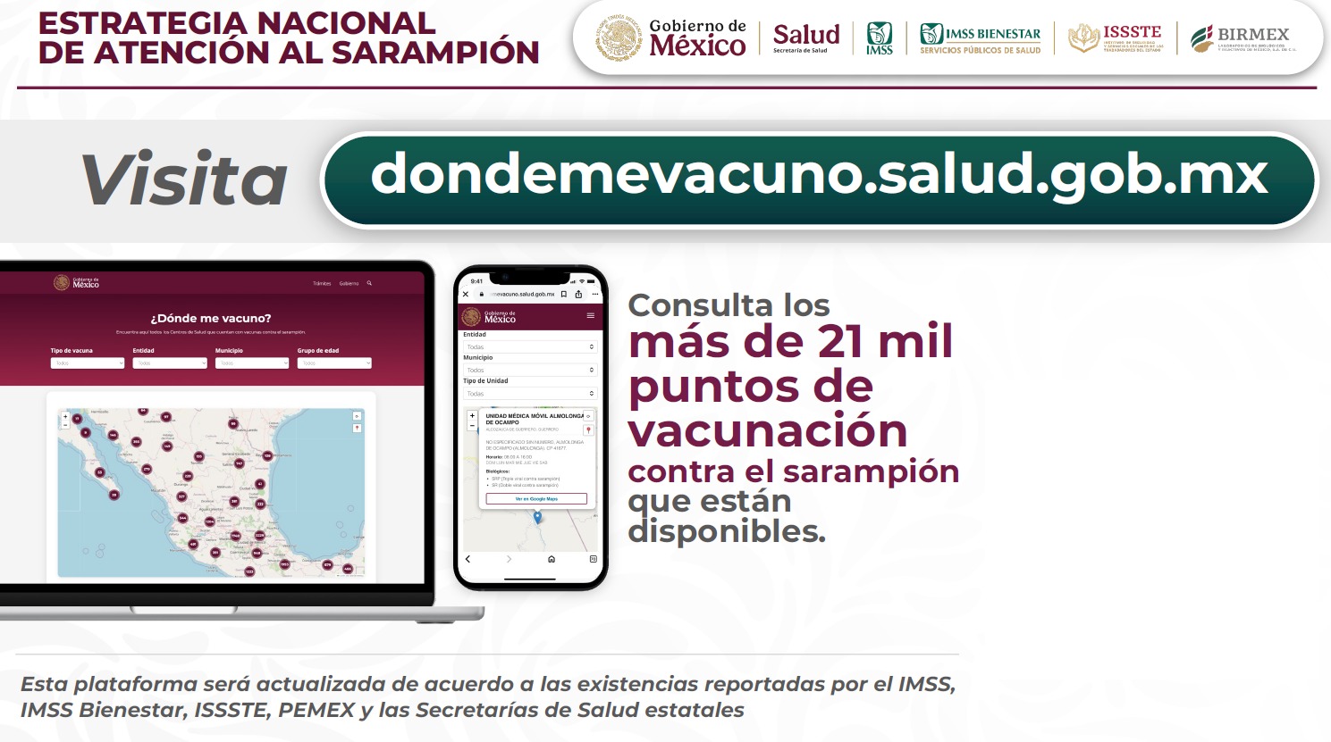 Sheinbaum refuerza jornada de vacunación contra el sarampión