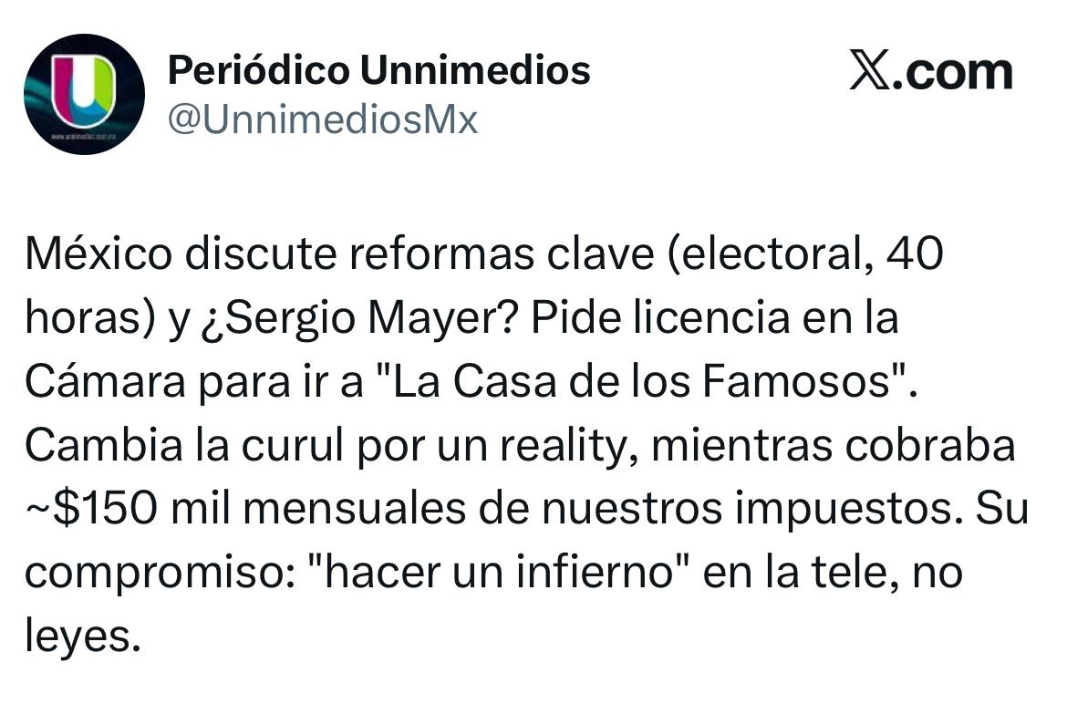 Usuarios critican a Sergio Mayer