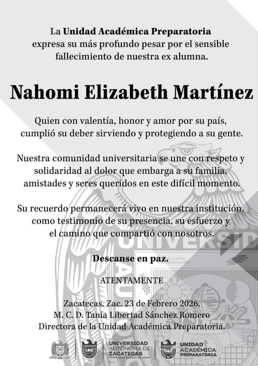 Zacatecas despide a Nahomi Elizabeth