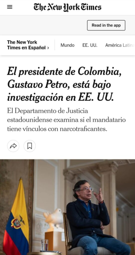 Artículo NYT Petro