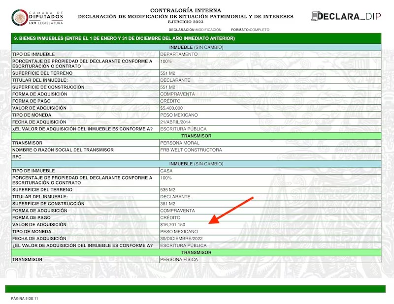 Declaración patrimonial Lilia Aguilar 