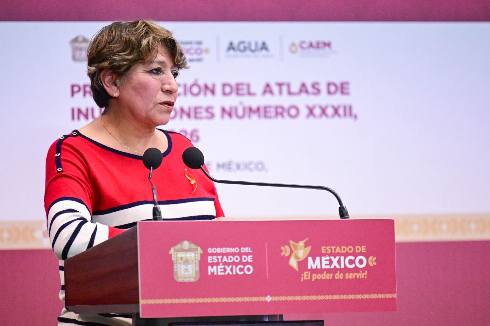 Delfina Gómez presenta Atlas de Inundaciones en Edomex