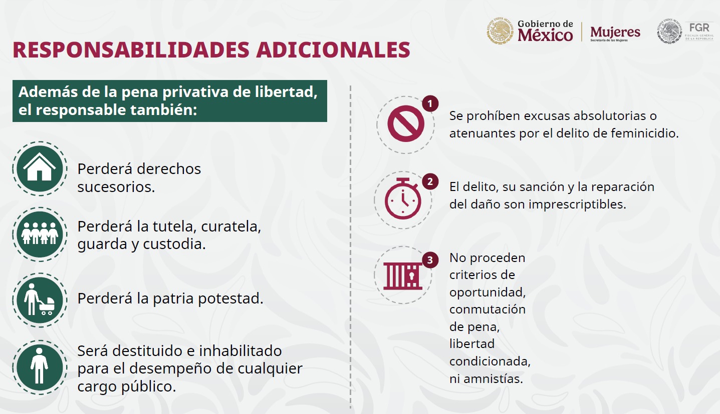 Responsabilidades adicionales, investigación y reparación integral