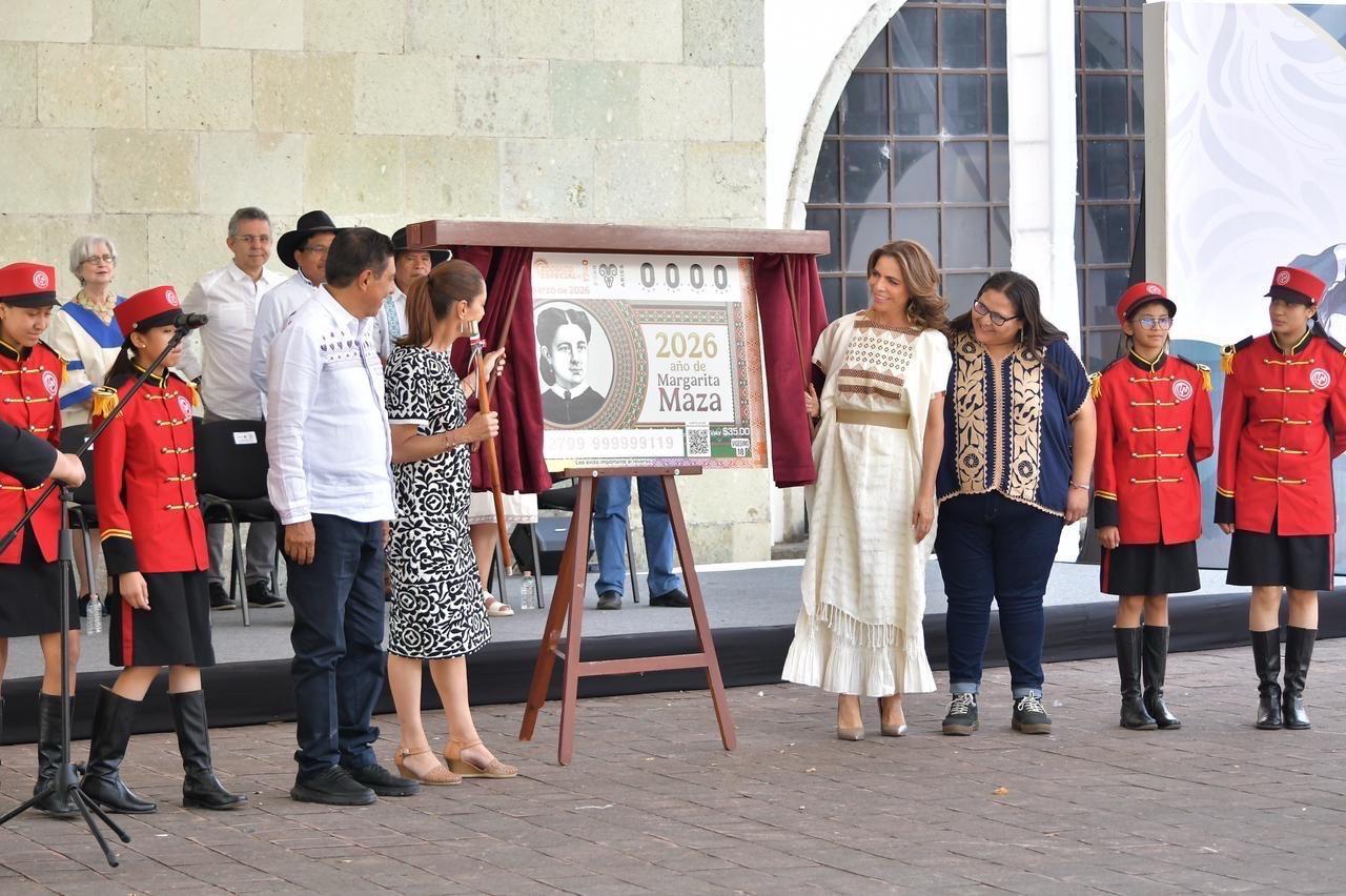 Sheinbaum devela billete Margarita Maza