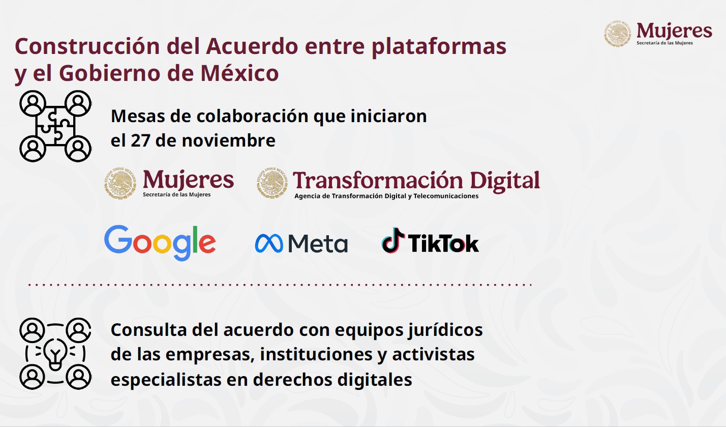 Sheinbaum firma acuerdo con Google, Meta y TikTok