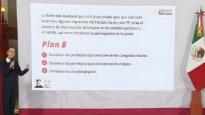 El Plan B de la presidenta Claudia Sheinbaum es una propuesta de reforma electoral alternativa presentada tras el rechazo de su iniciativa original de reforma constitucional en la Cámara de Diputados. Este plan se enfoca en modificaciones a leyes secundarias con el objetivo central de reducir el gasto público y eliminar lo que el gobierno denomina "privilegios" en los niveles locales de gobierno