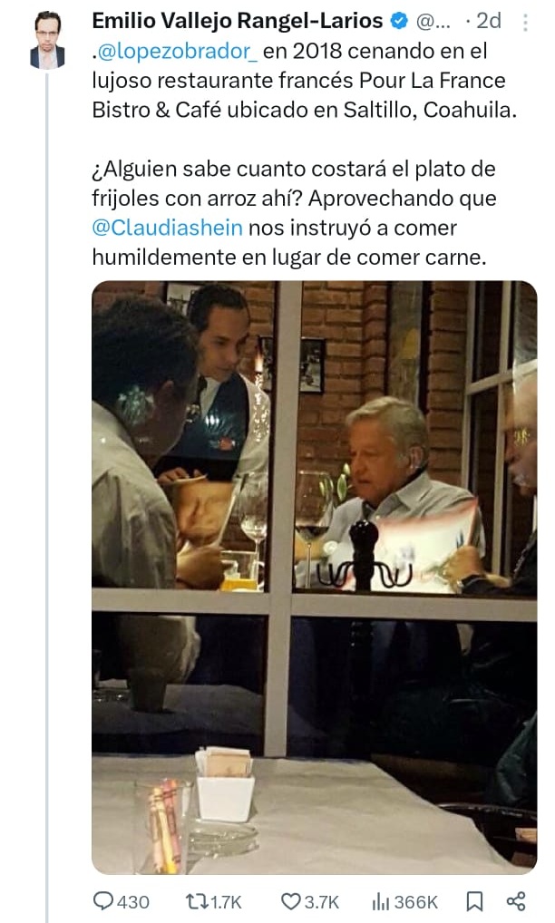 usuario publica cena amlo 2018