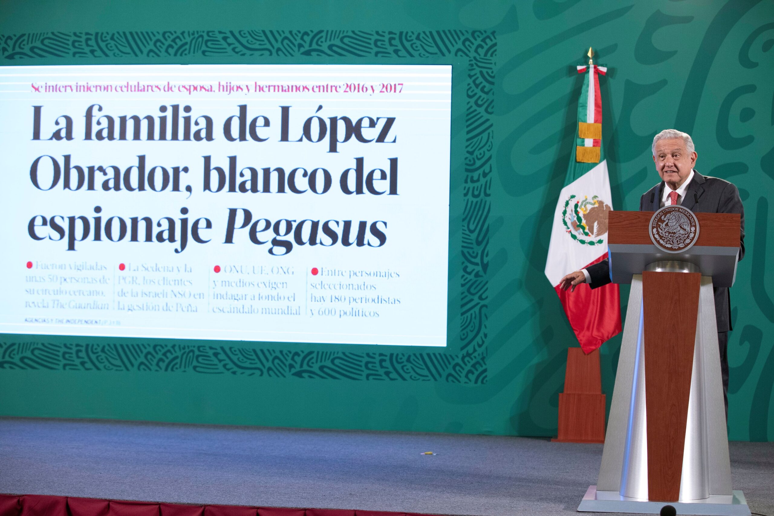 AMLO desmiente espionaje Pegasus