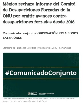 comunicado del Gobierno de México
