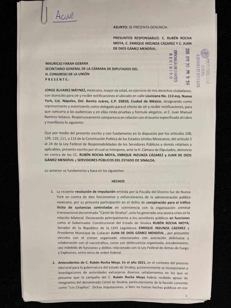 desafuero Rocha Moya