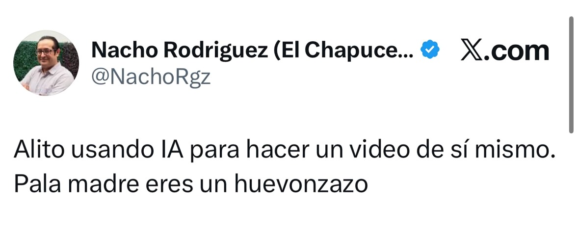 Internautas critican video con IA de Alito Moreno