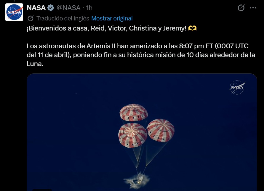 NASA bienvenida Artemis II