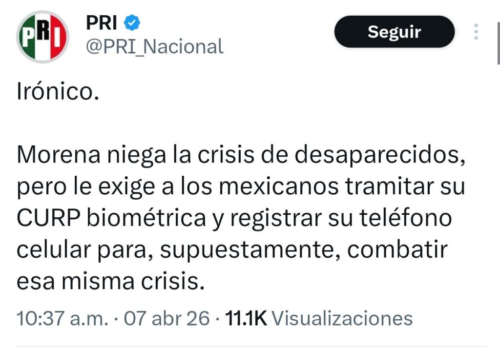 PRI critica registro líneas