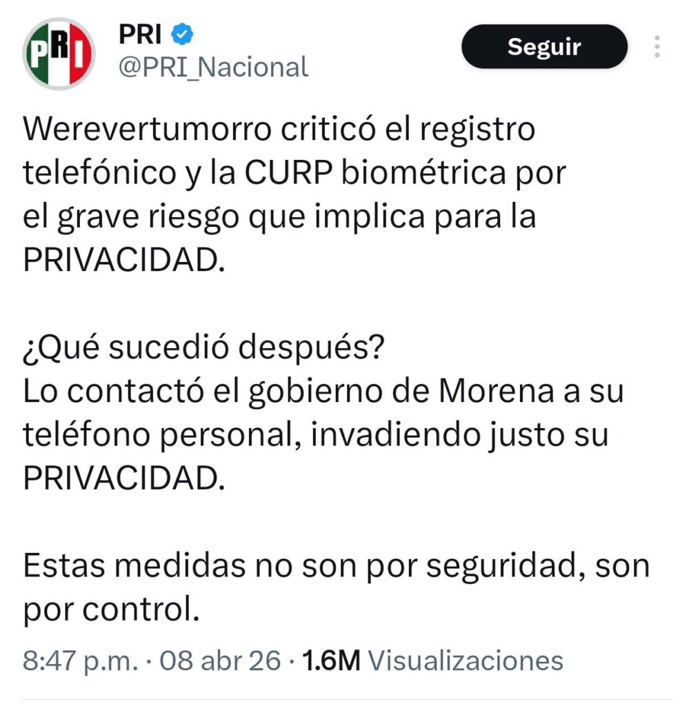 PRI polémica Werevertumorro