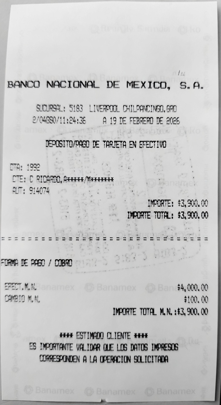 Recibo tirador de Teotihuacán