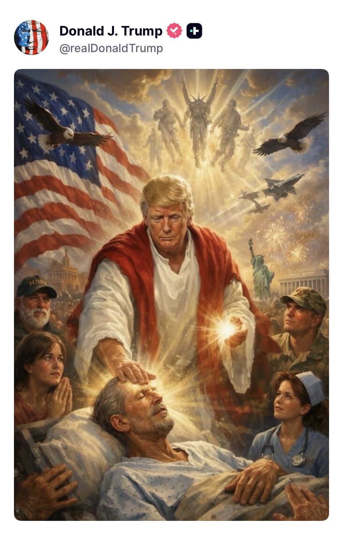 Trump publica imagen como Jesucristo