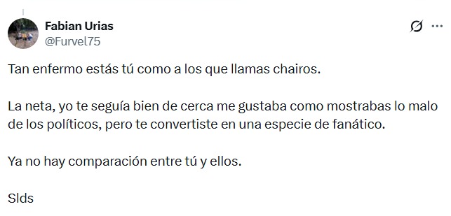 Usuarios responden a Chumel Torres