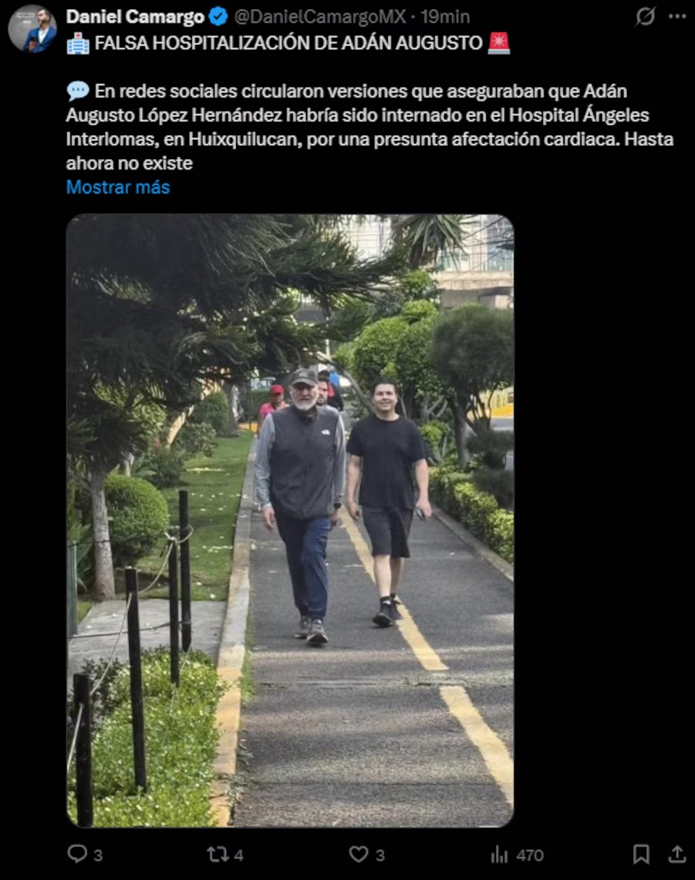 Adán Augusto fue visto en Reforma