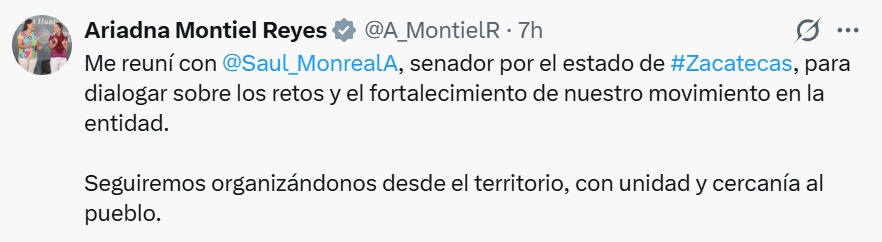 reunión Ariadna Montiel y Saul Monreal