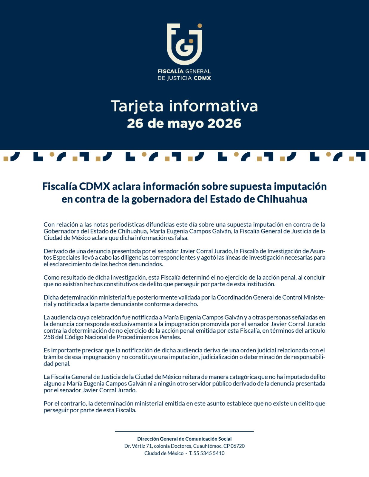 Citatorio contra Maru Campos