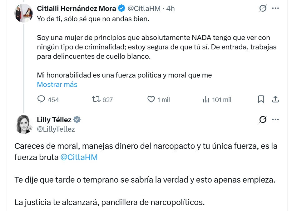 Citlalli responde a Lilly Téllez