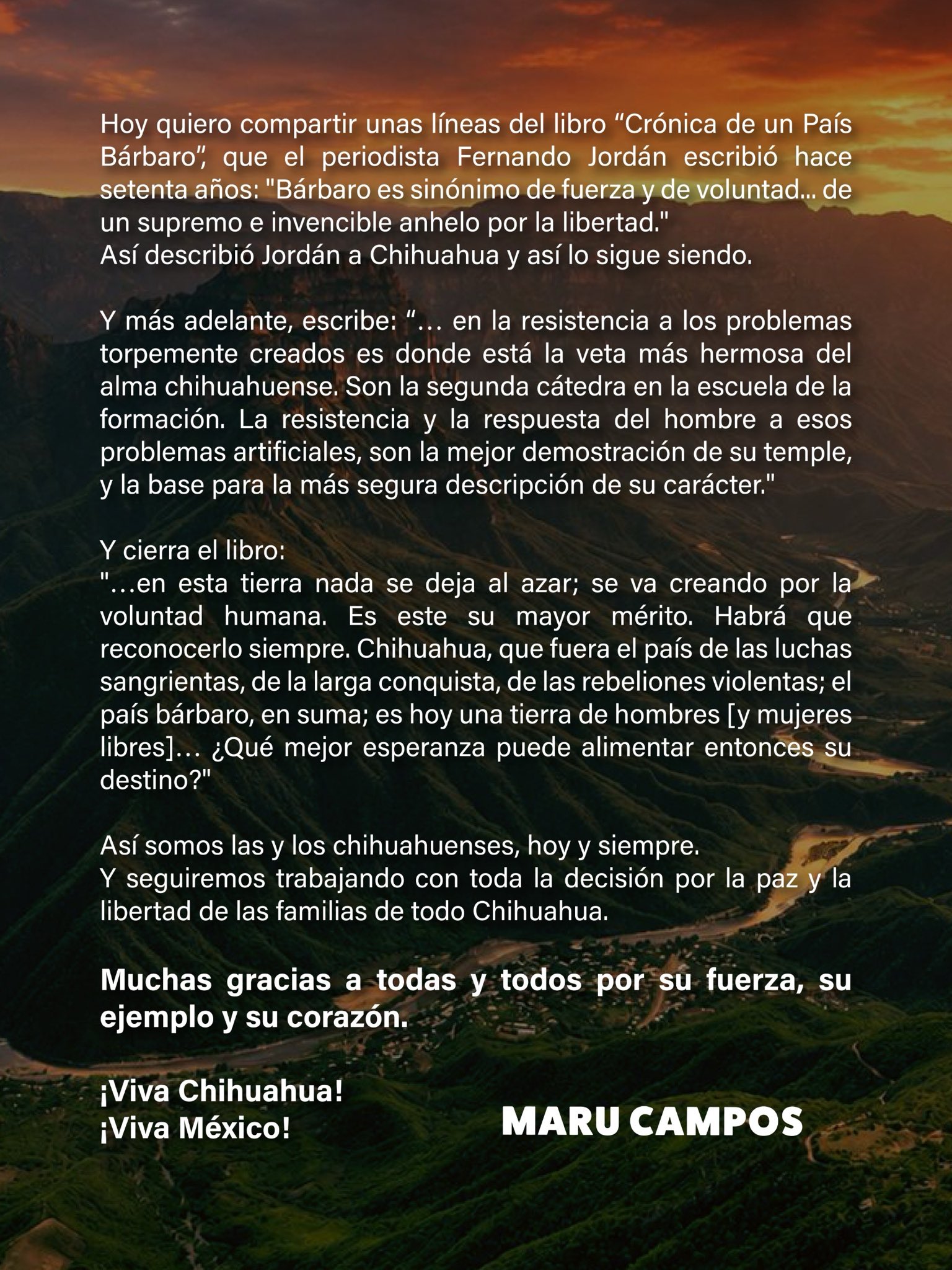 Comunicado Maru Campos