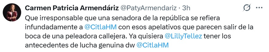 irresponsable Lilly Téllez