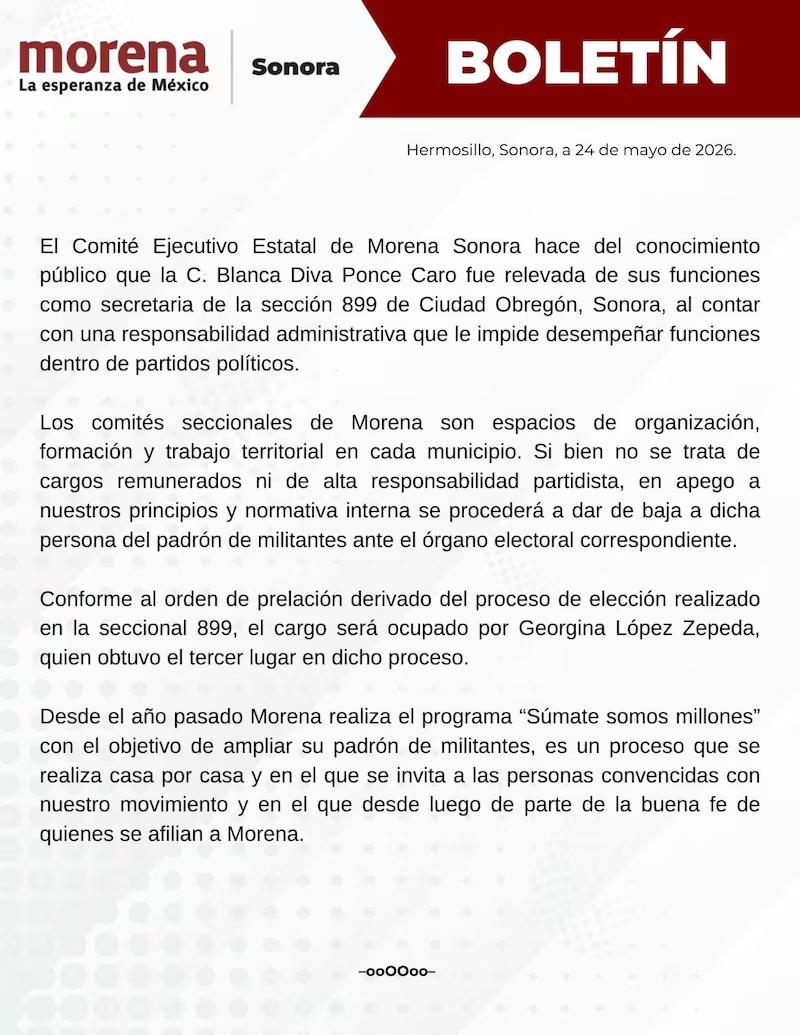Jueza electa de Sonora renuncia tras polémica con Morena