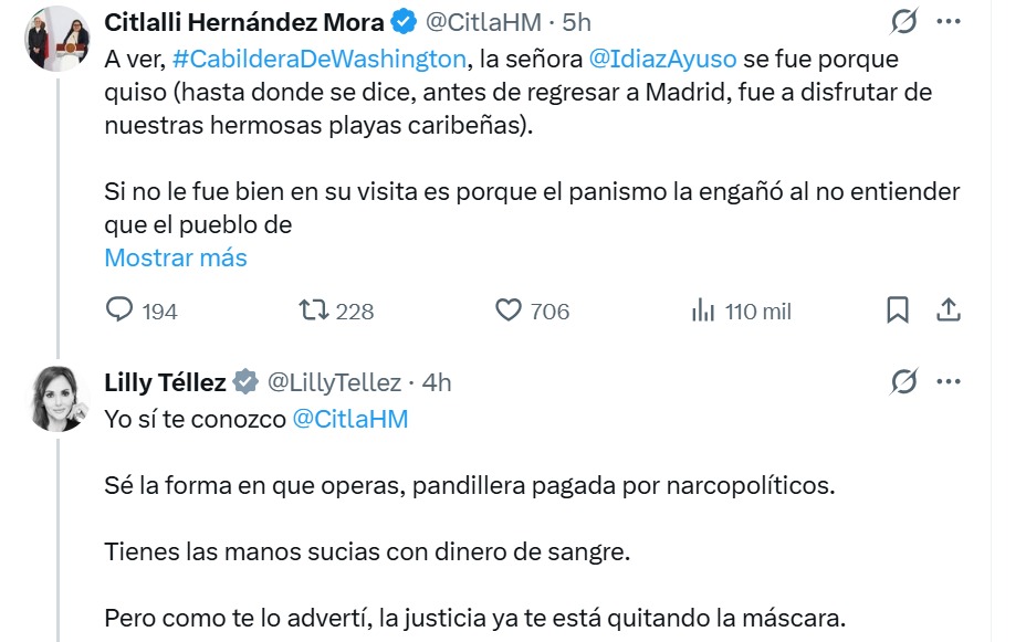 Lilly Téllez le llama pandillera pagada