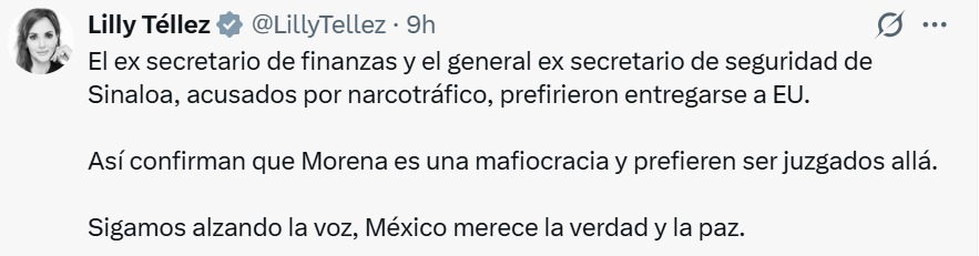 Lilly Téllez reacciona a detenciones
