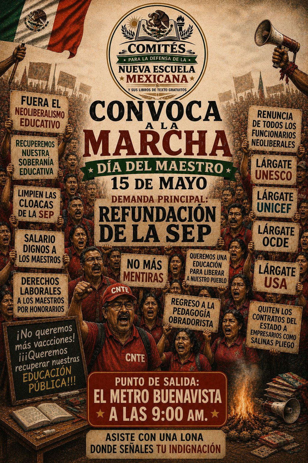 Marx Arriaga convoca a marchas de la CNTE