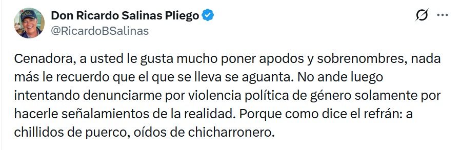 Salinas Pliego contra Citlalli