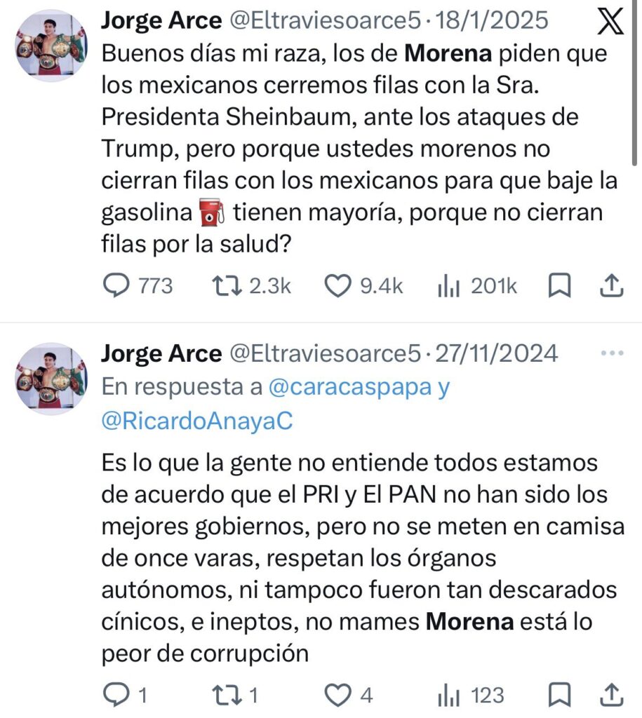 Travieso Arce contra 4T