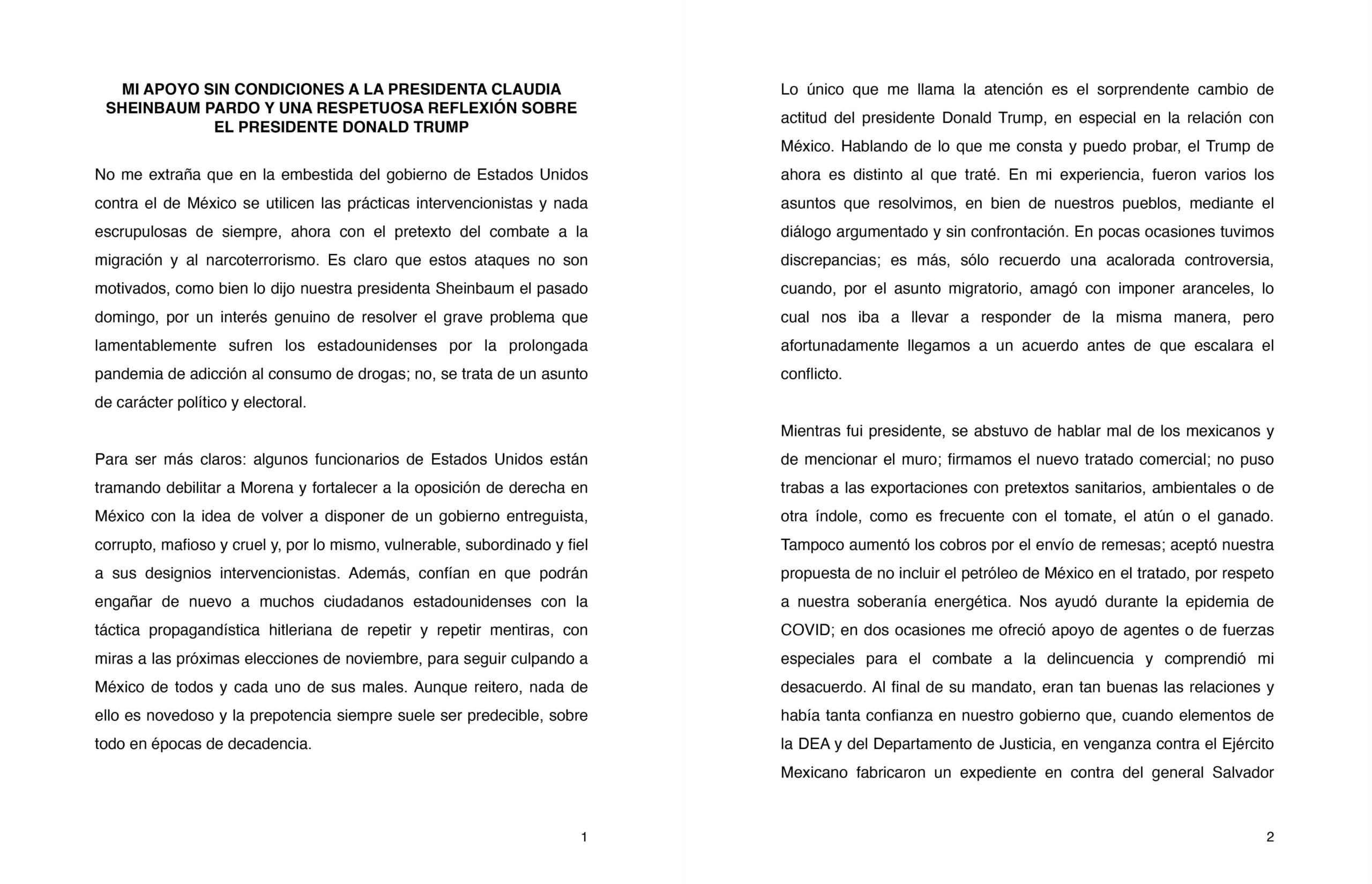 Carta de AMLO