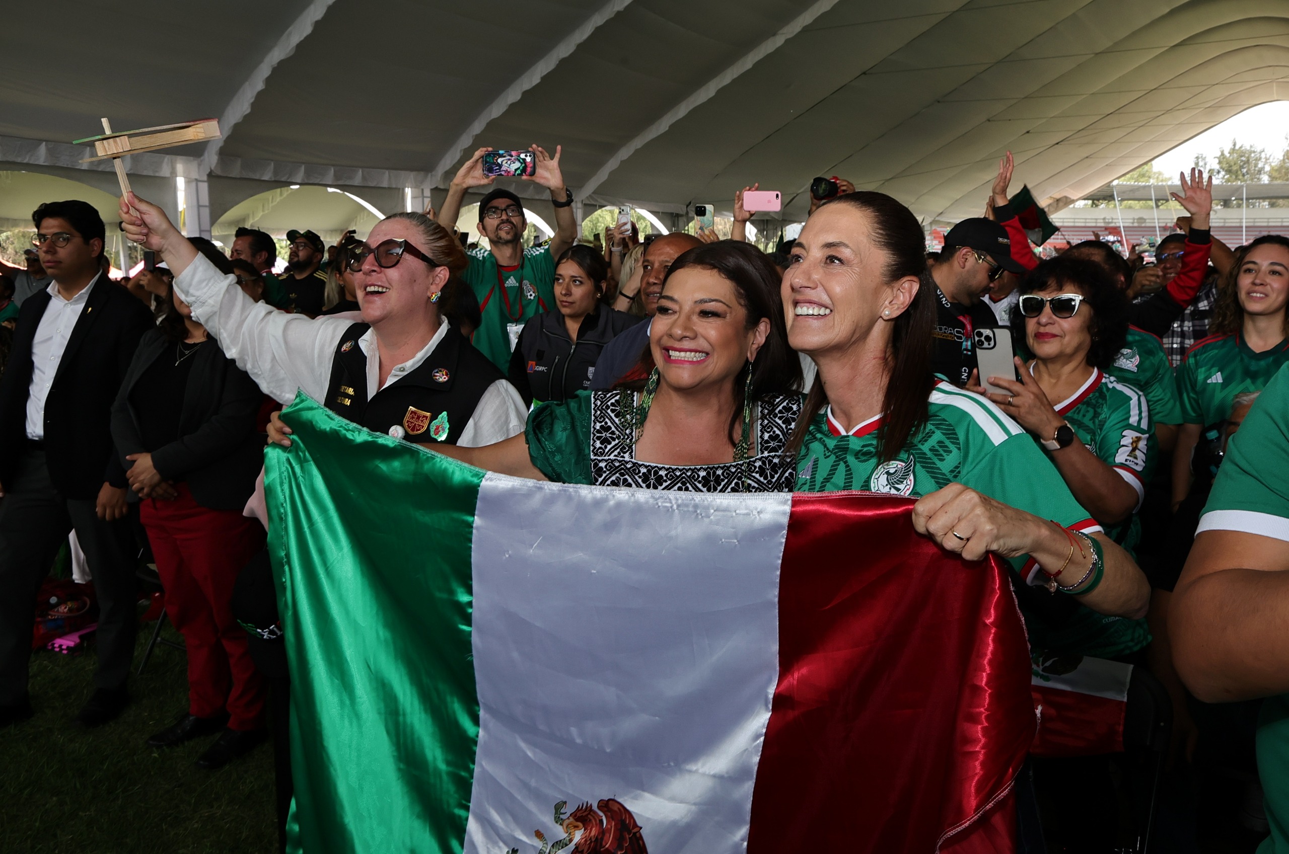 Así vivió Sheinbaum el triunfo de México ante Sudáfrica