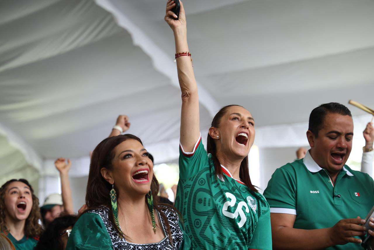 Así vivió Sheinbaum el triunfo de México ante Sudáfrica